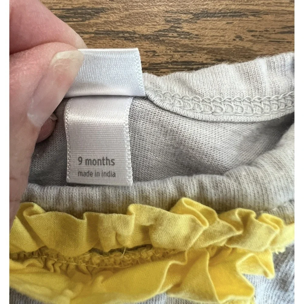 9m Nordstrom Baby Gray Yellow Ruffles